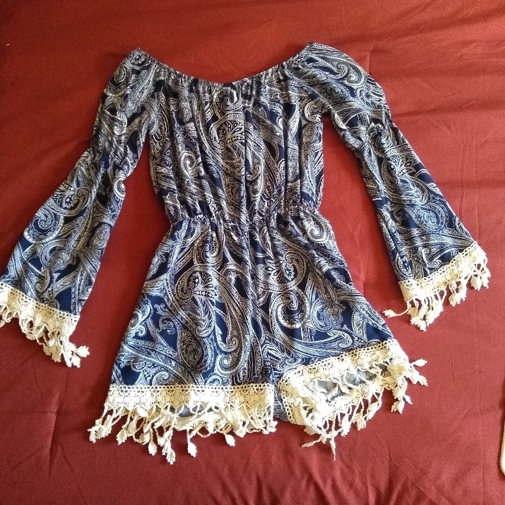 Off The Shoulder Lace Romper